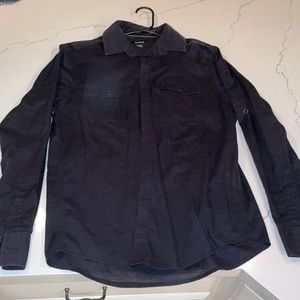 Alfani small black casual button down shirt